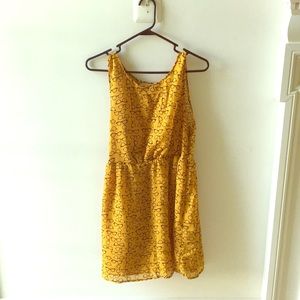 Mustard Yellow Sundress with Eyeglass Print